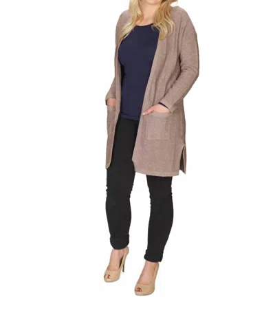 Papillon Long Sleeve Knit Cardigan In Tan In Multi