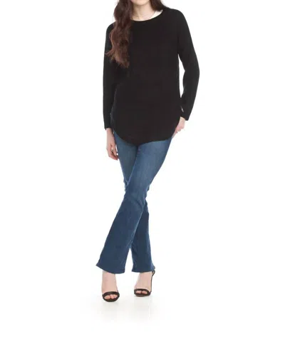 Papillon Long Sleeve Sweater With Zip Side In Black