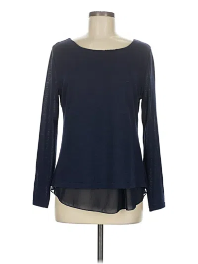 Pre-owned Papillon Long Sleeve Top Blue Boatneck Tops