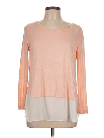 Pre-owned Papillon Long Sleeve Top Orange Crew Neck Tops