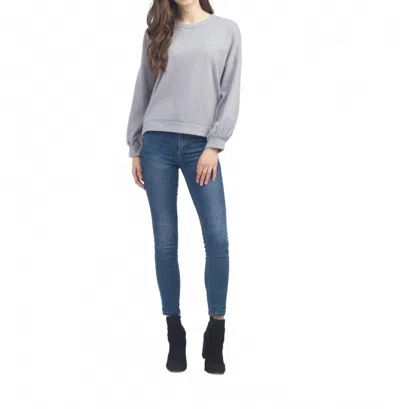 Papillon Lurex Infused Dolman Sleeve Top In Light Grey In Gray