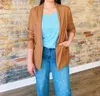 Papillon Millie Faux Leather Blazer In Tan