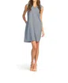 Papillon Misty Cotton Midi Dress In Blue In Gray