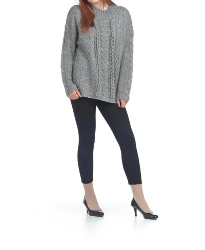 Papillon Mock Neck Sweater In Grey In Gray