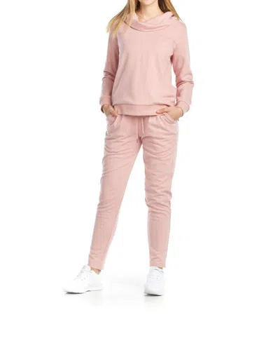 Papillon Oversized Sweater With Ribbed Hem & Cuffs In Pink