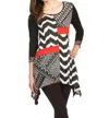 Papillon Patch Angle Hem Top In Black Multi In Black