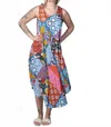 Papillon Patchwork Dress In Blue In Blue