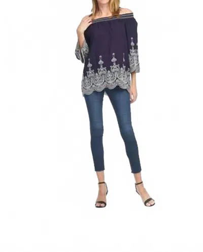 Papillon Patricia Off The Shoulder Top In Navy In Blue