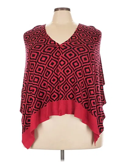 Pre-owned Papillon Poncho In Red