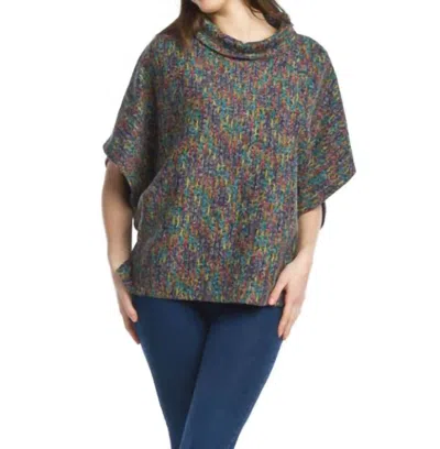 Papillon Poncho Style Sweater In Black Multi In Brown