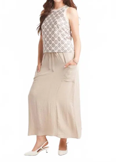Papillon Printed Tank With Knit Trim In Beige In Neutral
