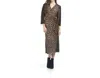 Papillon Rebecca Leopard Print Wrap Midi Dress In Brown