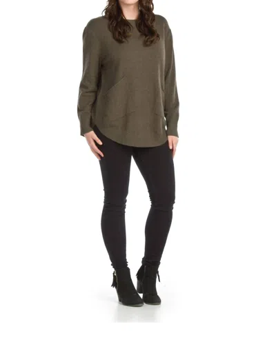 Papillon Rounded Hem Tunic Sweater In Khaki In Brown