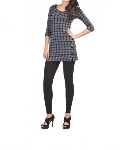 Papillon Ruffle Neck Polka Dot Sweater Dress In Black