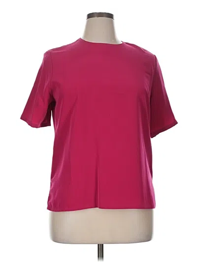 Pre-owned Papillon Short Sleeve Blouse In Burgundy
