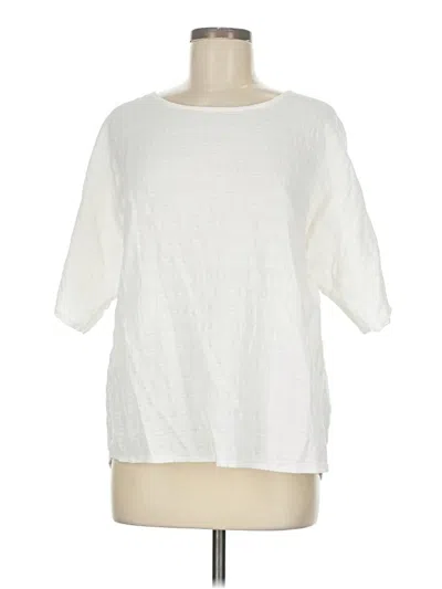 Pre-owned Papillon Short Sleeve Blouse In White