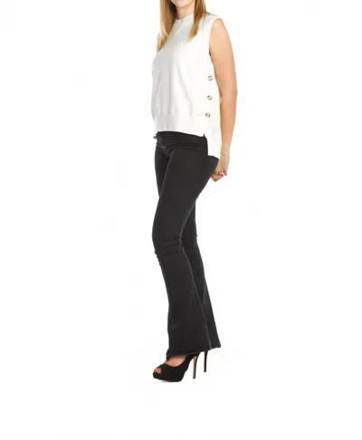 Papillon Side Button Knit Vest In White