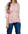 Papillon Side Tie Straps Blouse In Pink In Pink