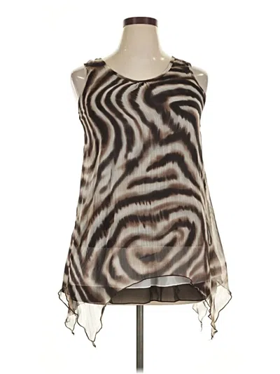Pre-owned Papillon Sleeveless Blouse In Brown