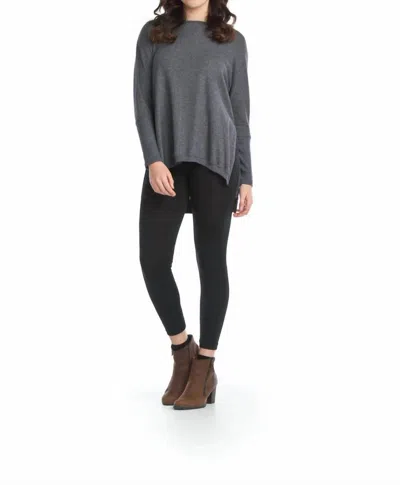 Papillon Soft Heathered Ovesized Sweater In Charcoal In Gray