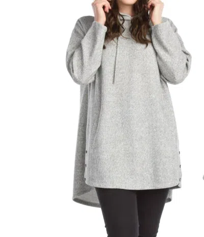Papillon Soft Oversized Sweater With Pockets In Grey In Gray