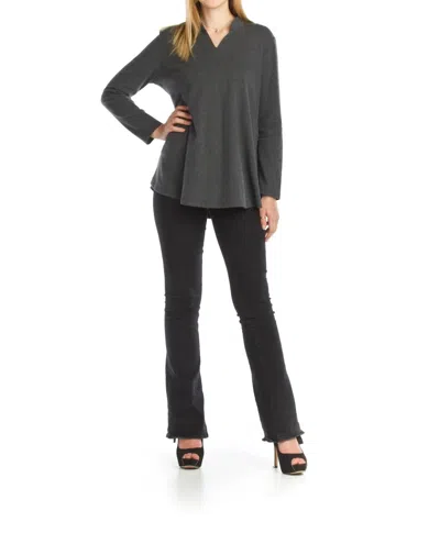 Papillon Soft Stretch A-line Tunic In Charcoal In Black
