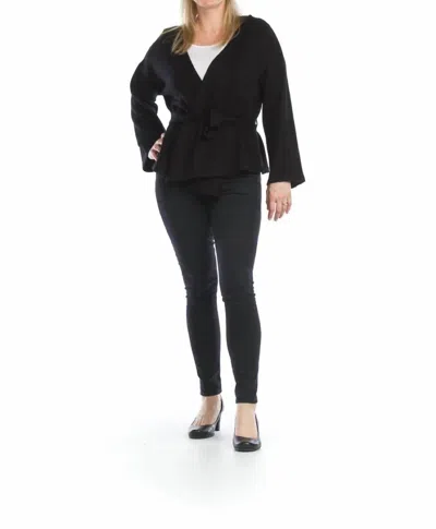 Papillon Soft Wrap Cardigan In Black