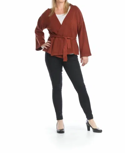 Papillon Soft Wrap Cardigan In Rust In Multi