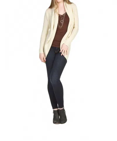 Papillon Solid Cocoon Cardigan In Cream In Blue