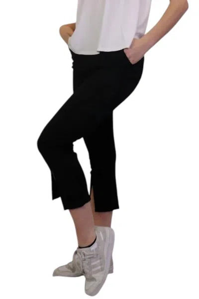 Papillon Split Hem Pants In Black