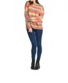 Papillon Stripe Crew Sweater In Multi In Brown