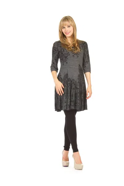 Papillon Sublimation Skirt Paisley Print Dress In Grey In Gray