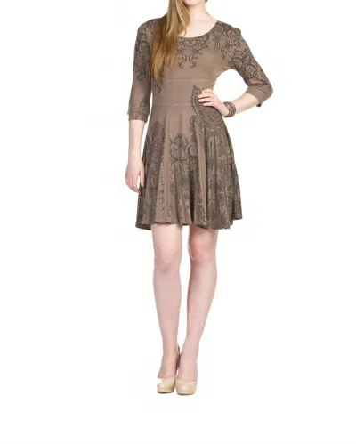 Papillon Sublimation Skirt Paisley Print Dress In Mocha In Brown