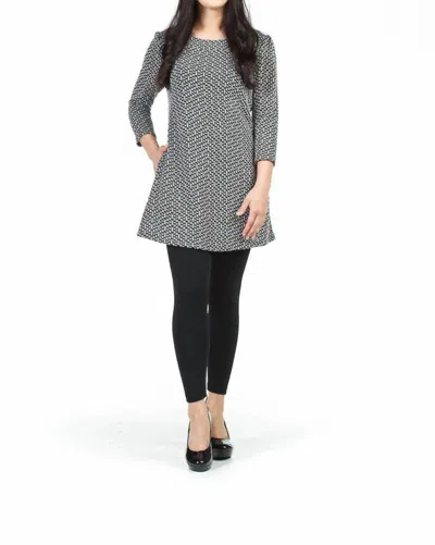 Papillon Textured A-line Dress With Pockets In Black