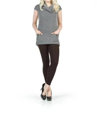 Papillon Textured Drape Neck Patch Pocket Sweater Dress In Grey In Gray