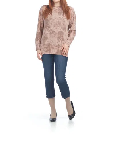 Papillon Tie Dye Banded Sweater In Blush In Brown