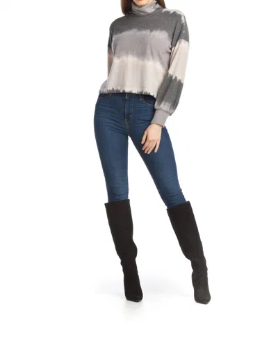 Papillon Tie Dye Stripe Turtleneck Sweater In Grey In Gray