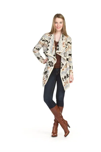 Papillon Waterfall Cardigan In Cream In Multi