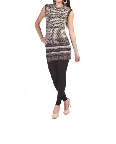 Papillon Wheat Print Sleeveless Cowl Neck Dress In Mocha In Brown