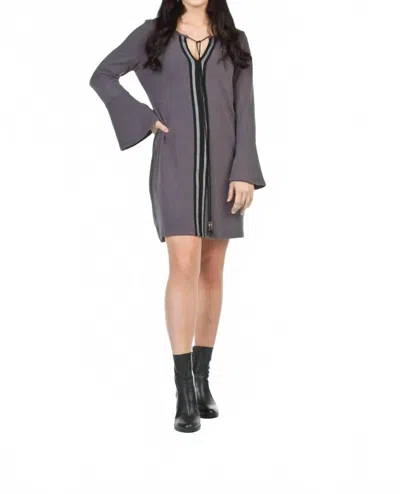 Papillon Women's Bell Sleeve V-neck Sweater Dress In Burgundy In White