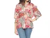 Papillon Women's Jessica Bold Floral Button Front Top In Multi In Purple