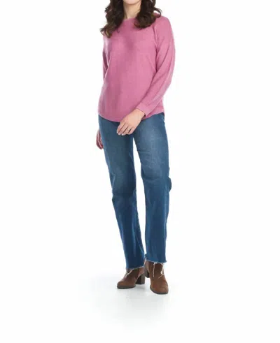 Papillon Wool Blend Shirt Hem Sweater In Berry In Pink