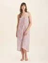 Papinelle Adeline Strappy Cotton Nightgown In Dusty Peach