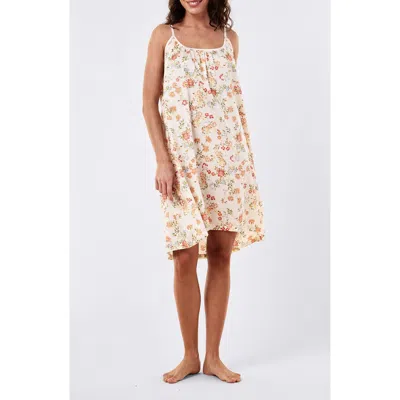 Papinelle Amber Floral Cotton Sateen Nightie In Neutral