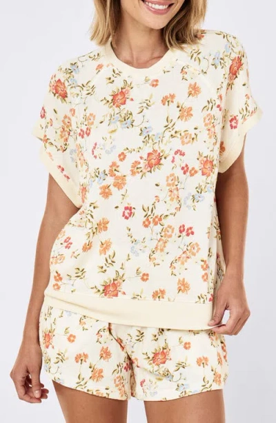 Papinelle Amber Floral Cotton Sleep Top In Neutral