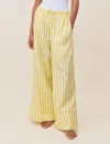 Papinelle Amelie Stripe Wide Leg Pajama Pants In Daisy / White Stripe