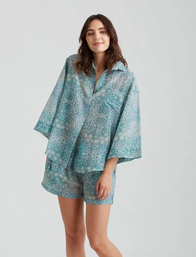 Papinelle Amira Boxer Pj Set In Crystal Blue