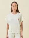 Papinelle Amour Sweats Short Sleeve Top In Butter