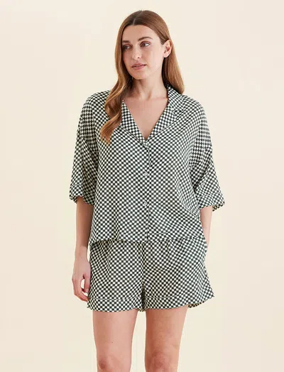 Papinelle Anais Boxer Pj Set In Forest Green