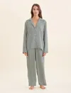 Papinelle Anais Checkerboard Cotton Blend Pajamas In Forest Green